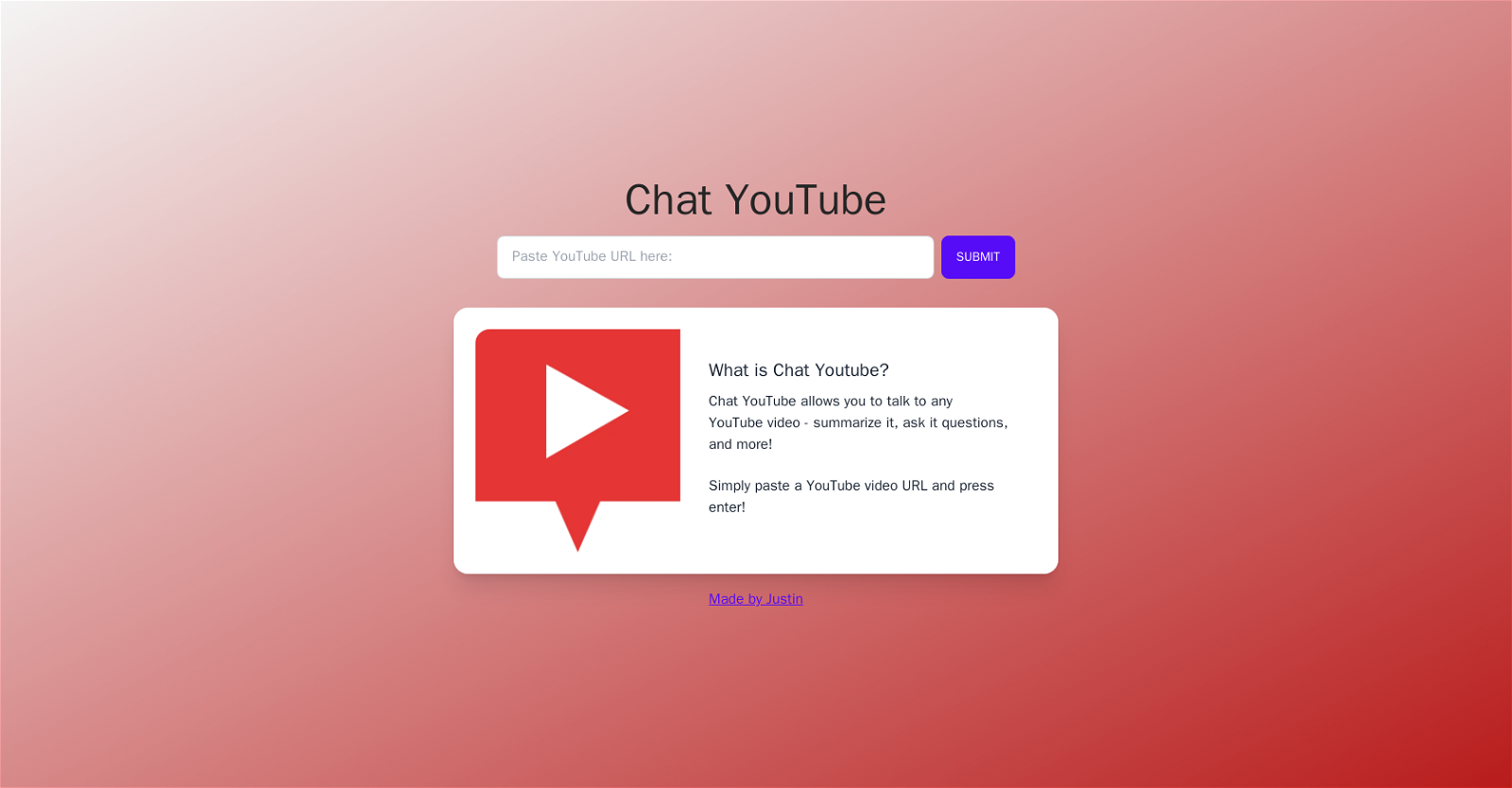 Chat Youtube website