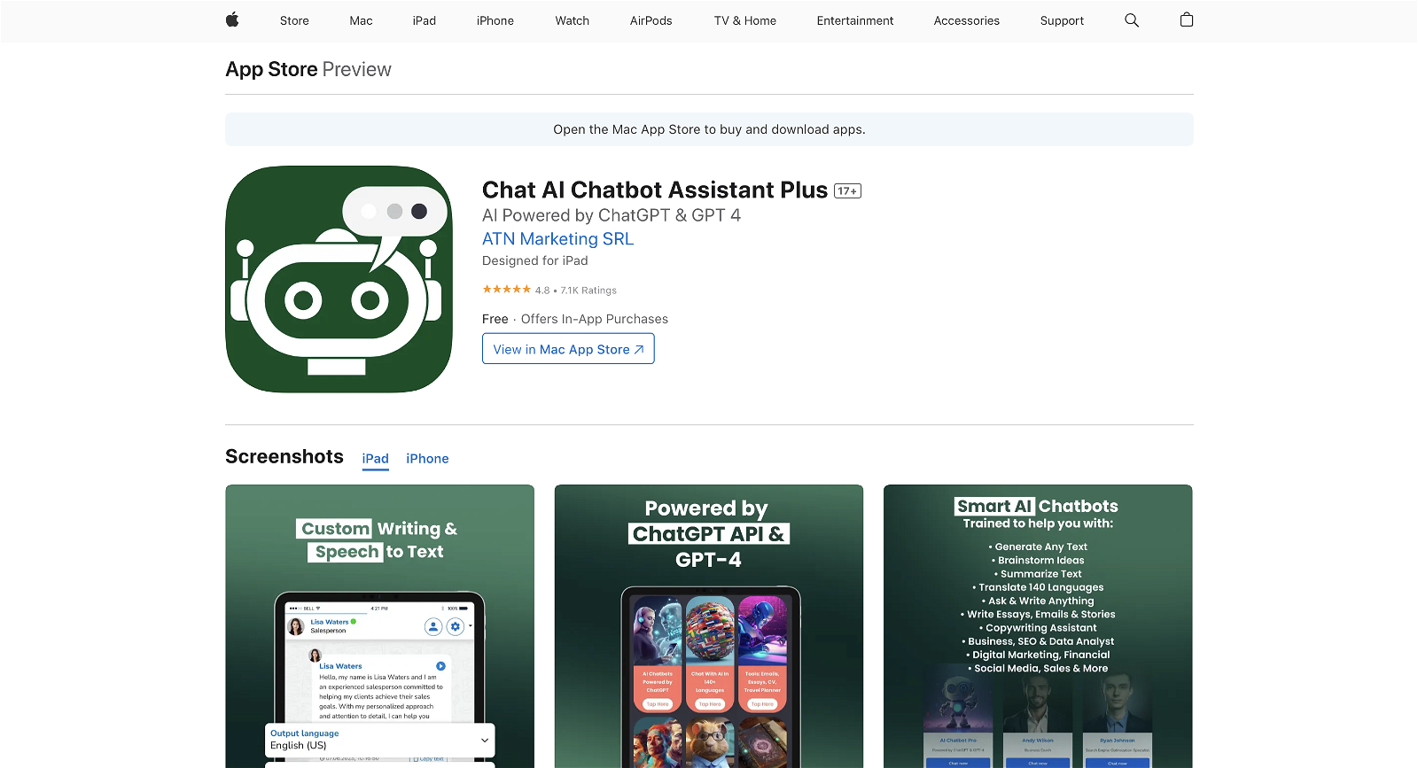 ChatAI website