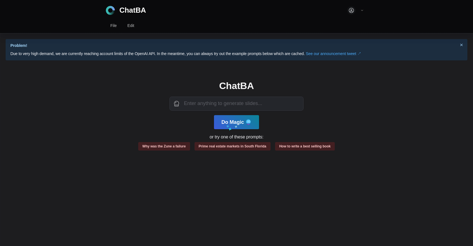 ChatBA website
