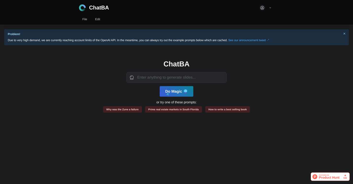 ChatBA website