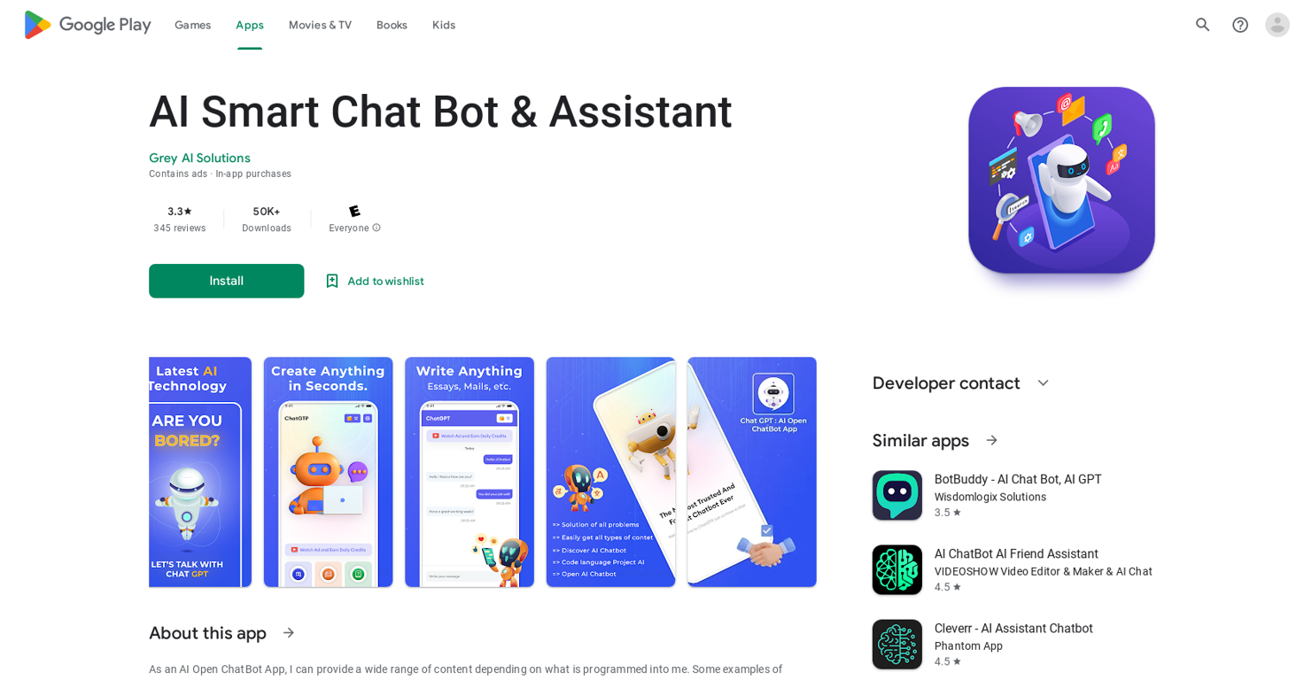 ChatBot App website