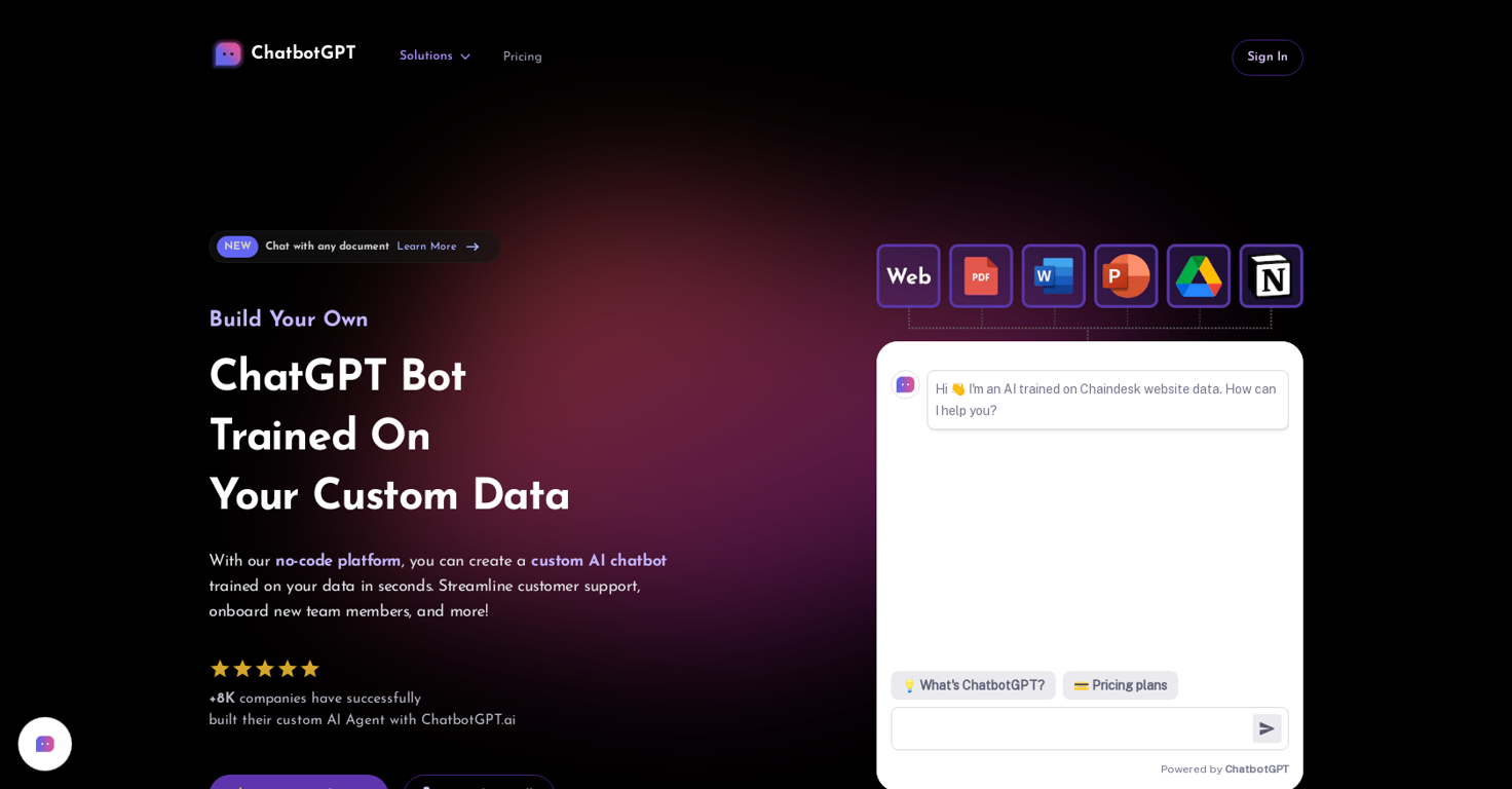 ChatbotGPT website