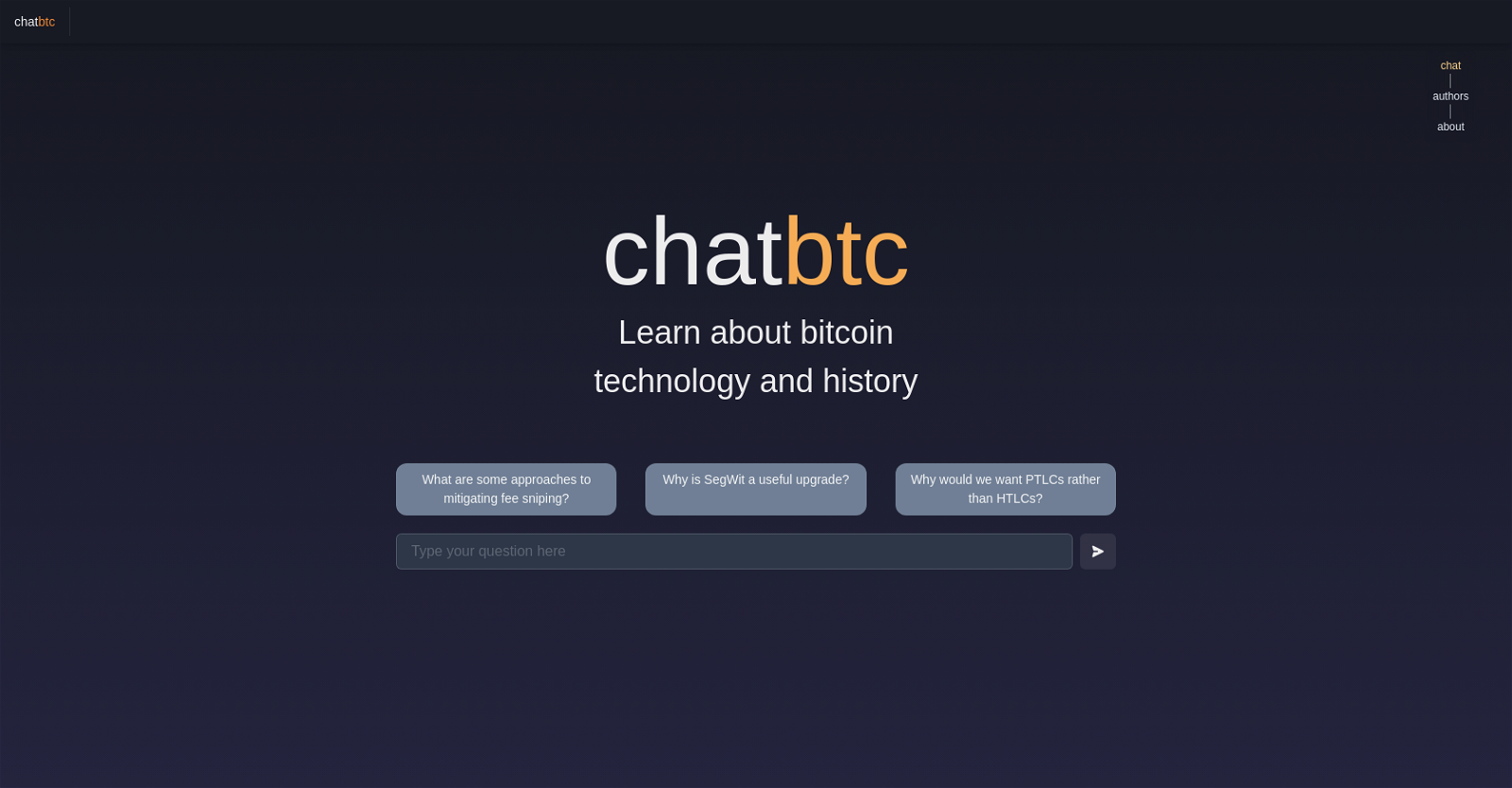 ChatBTC website