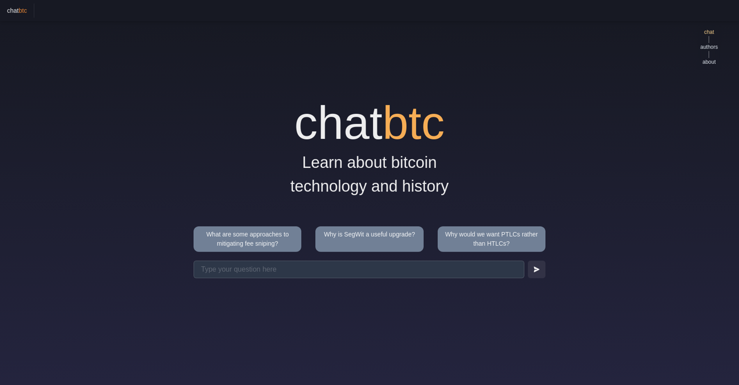 ChatBTC website