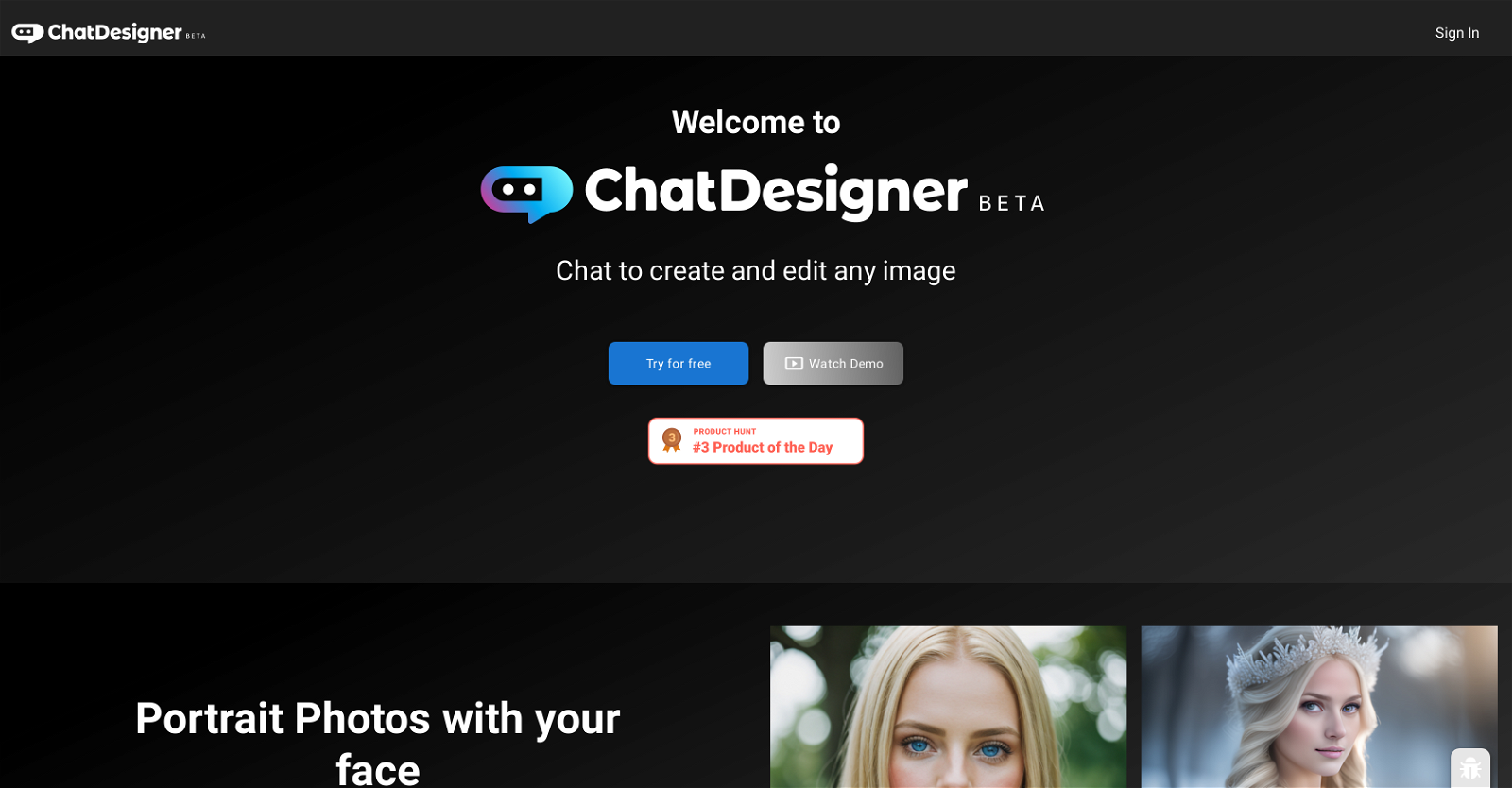 ChatDesigner website