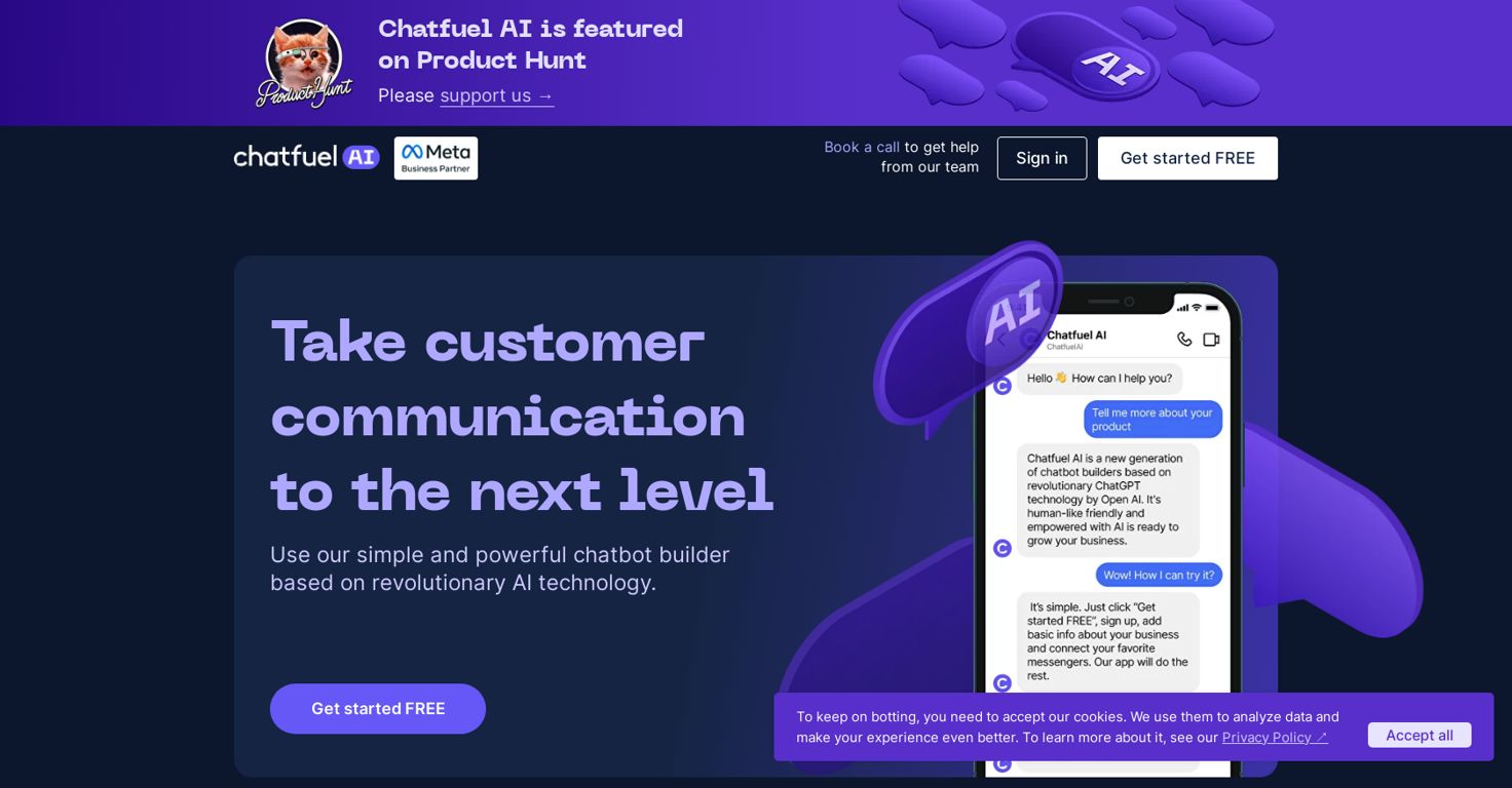 Chatfuel AI website
