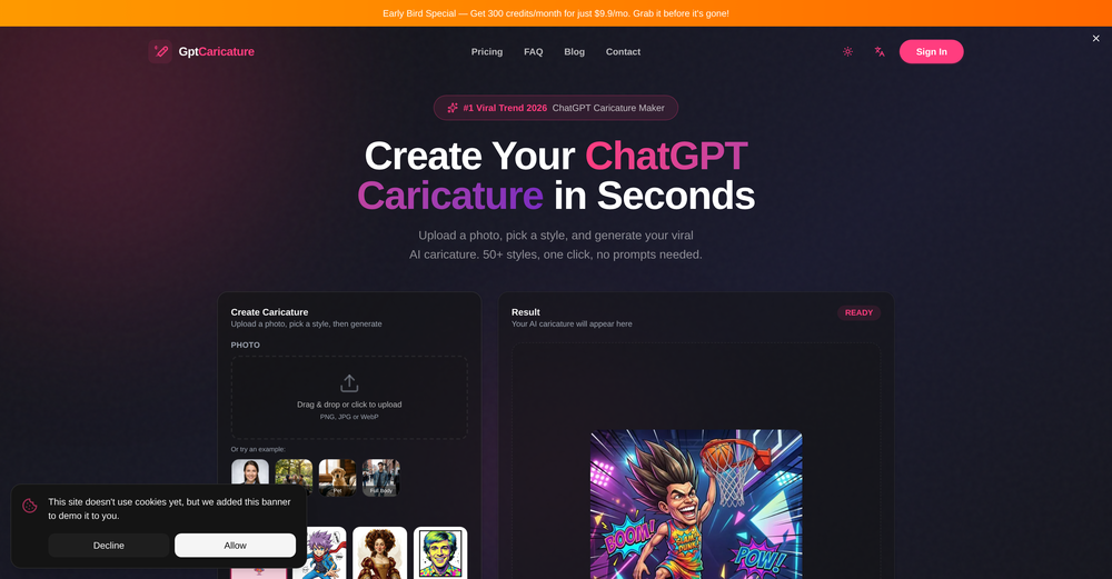 GPT Caricature website