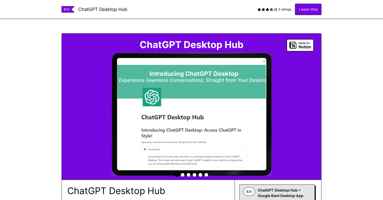 ChatGPT Desktop Hub website