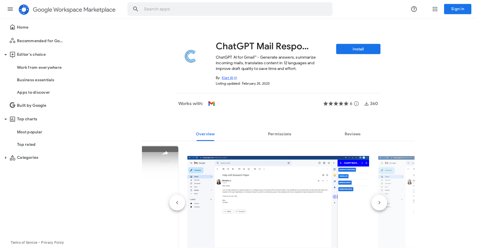 ChatGPT Mail Responder website