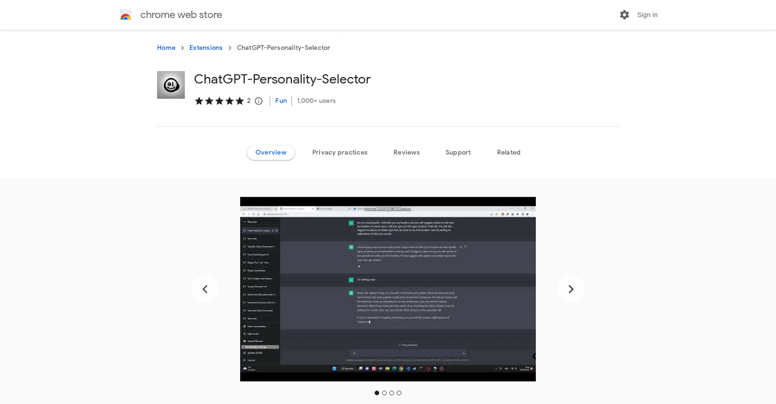 ChatGPT-Personality-Selector website