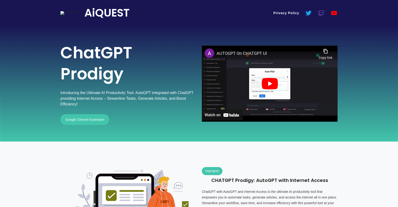 ChatGPT Prodigy website
