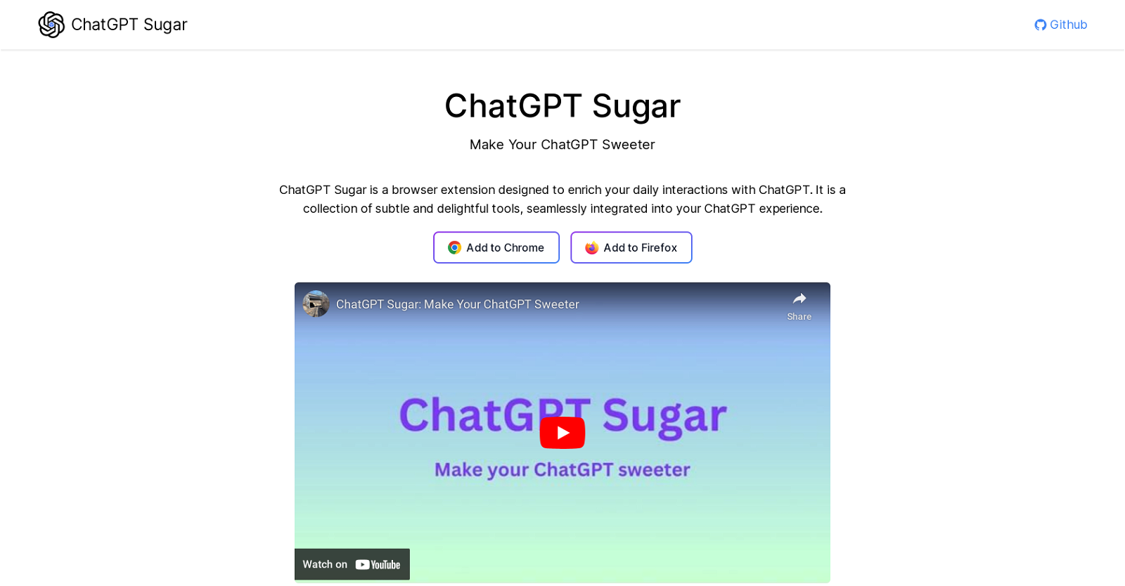 ChatGPT Sugar website