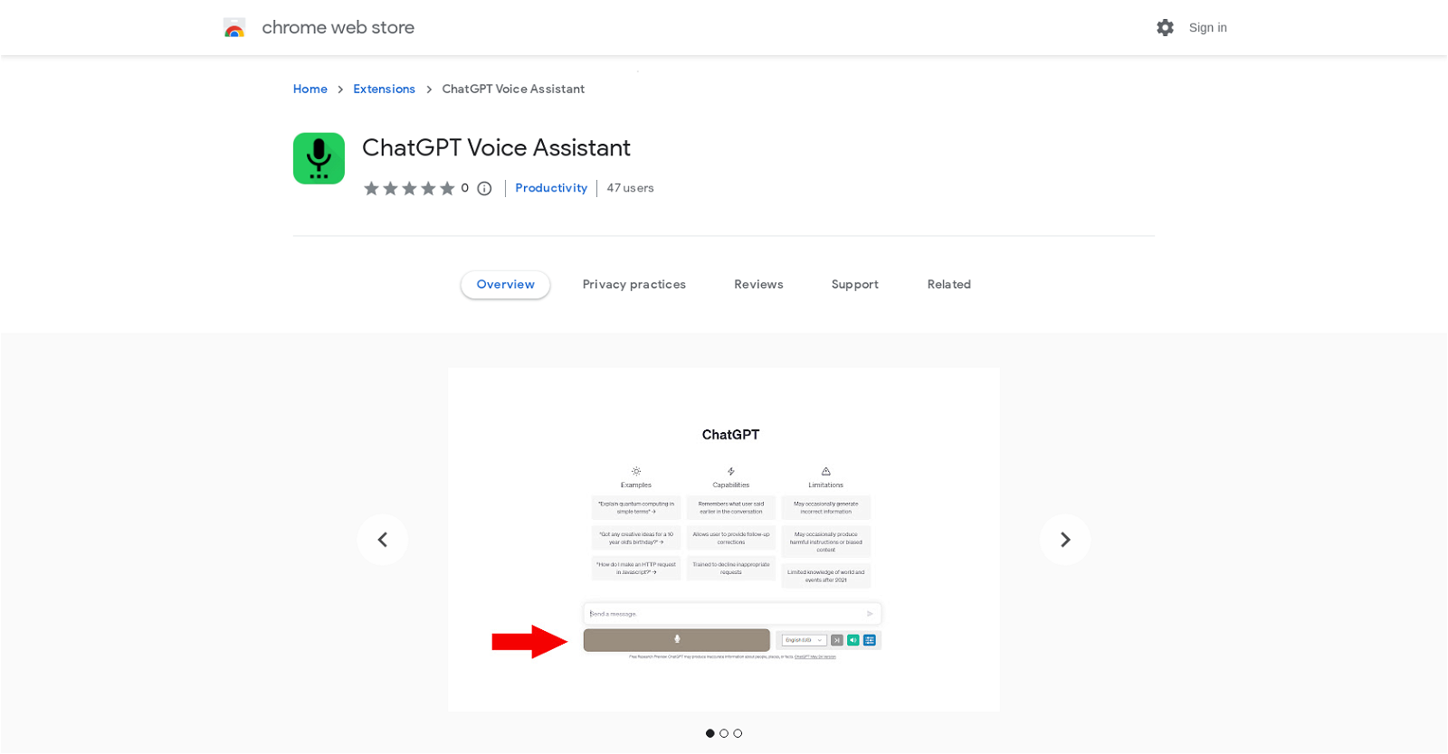 ChatGPT Voice Assistant website