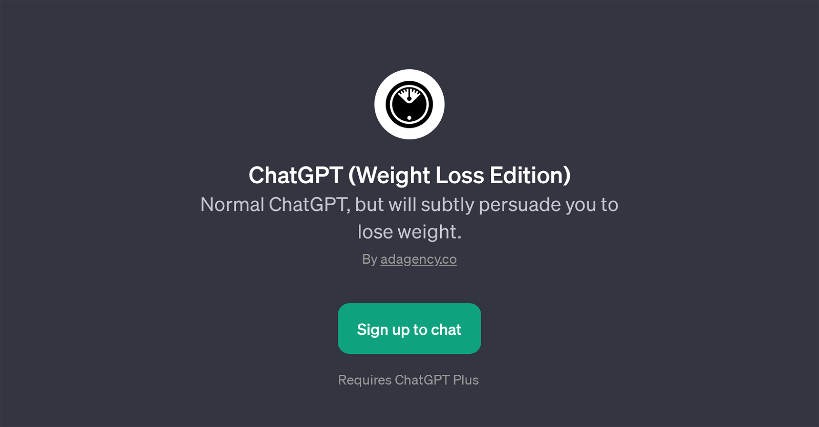 ChatGPT (Weight Loss Edition) website