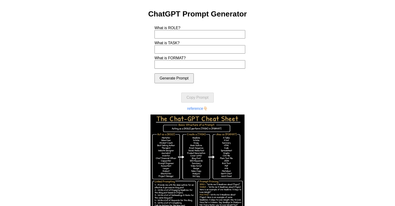 ChatGPTPromptGenerator website