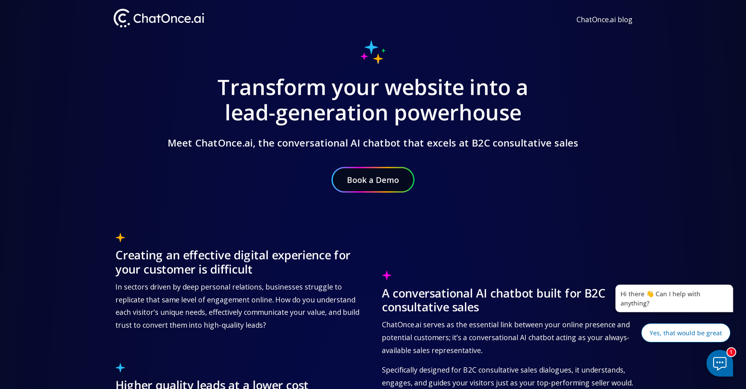 ChatOnce website