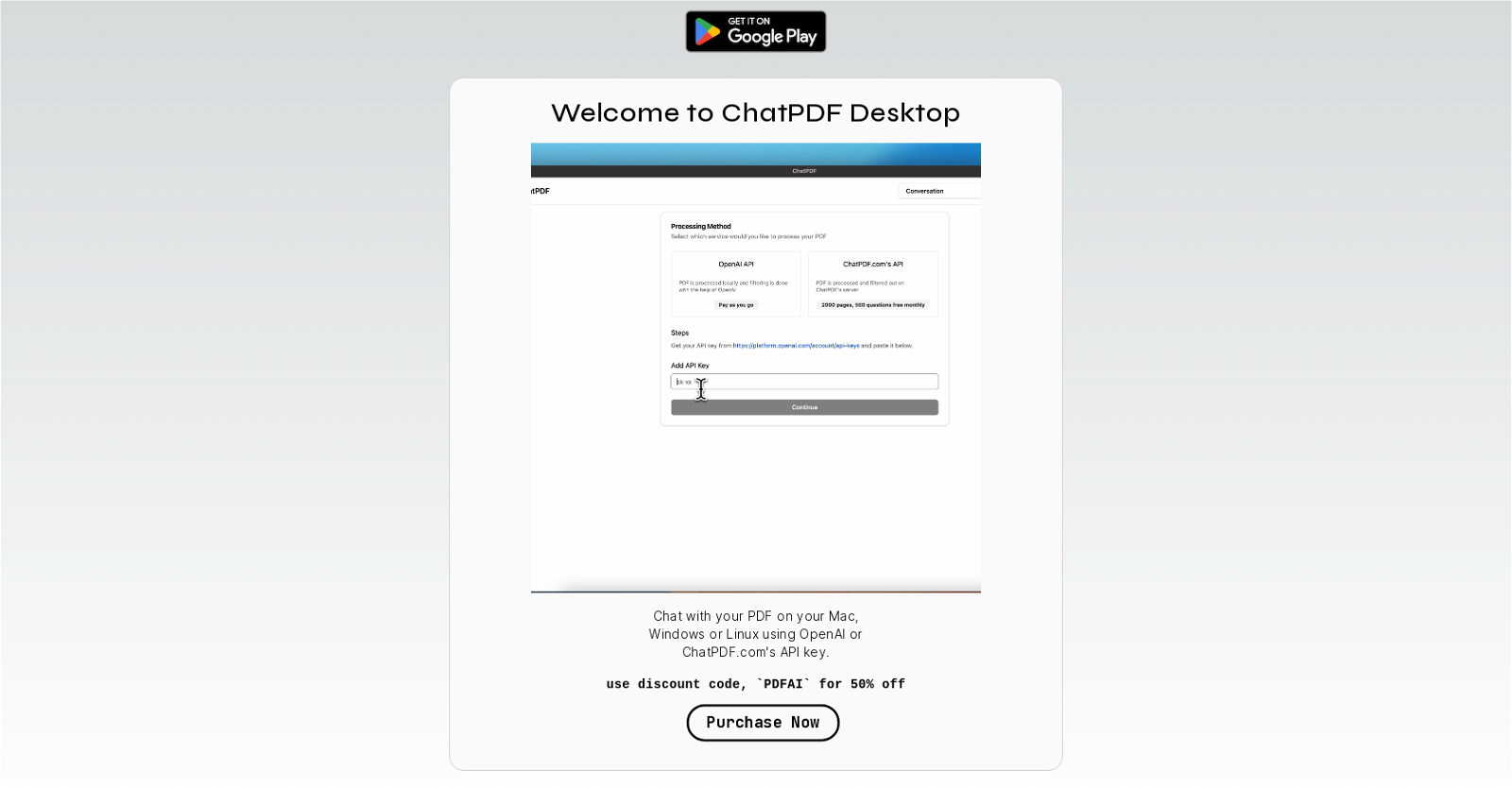 ChatPDF for Desktop website