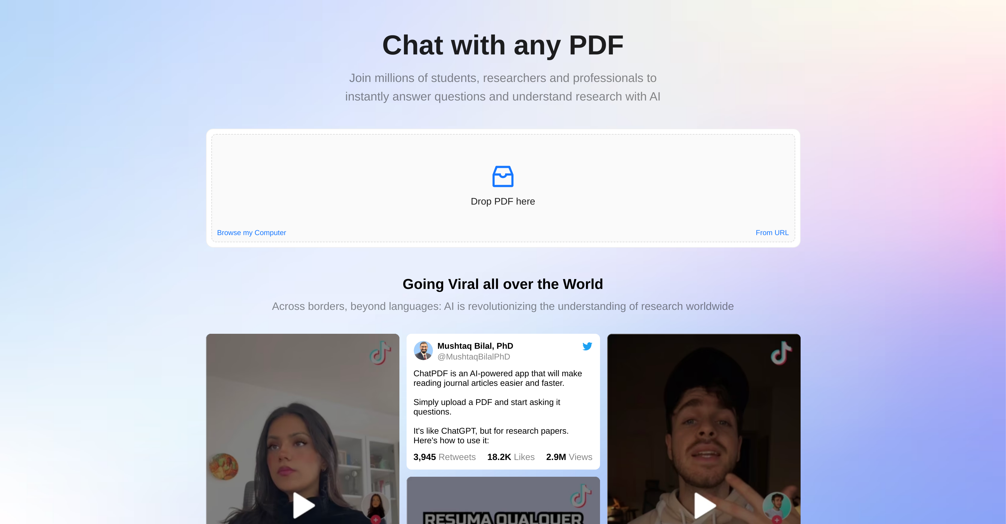 ChatPDF website