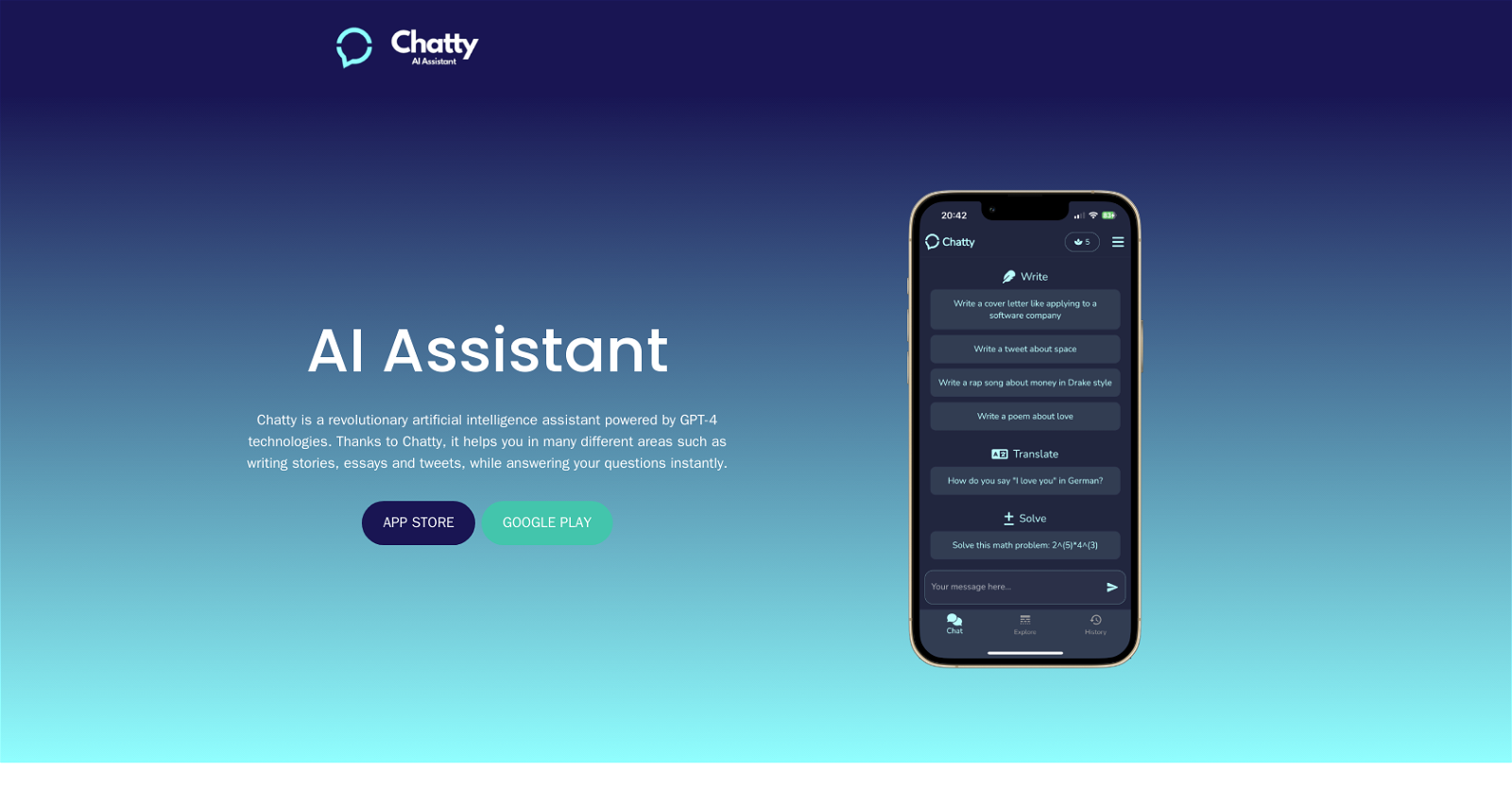 Chatty: AI Assistant website