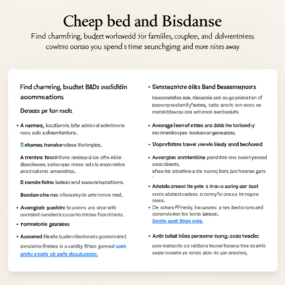Cheap bed and breakfast website