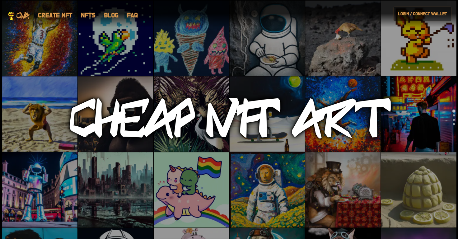 Cheap NFT Art website