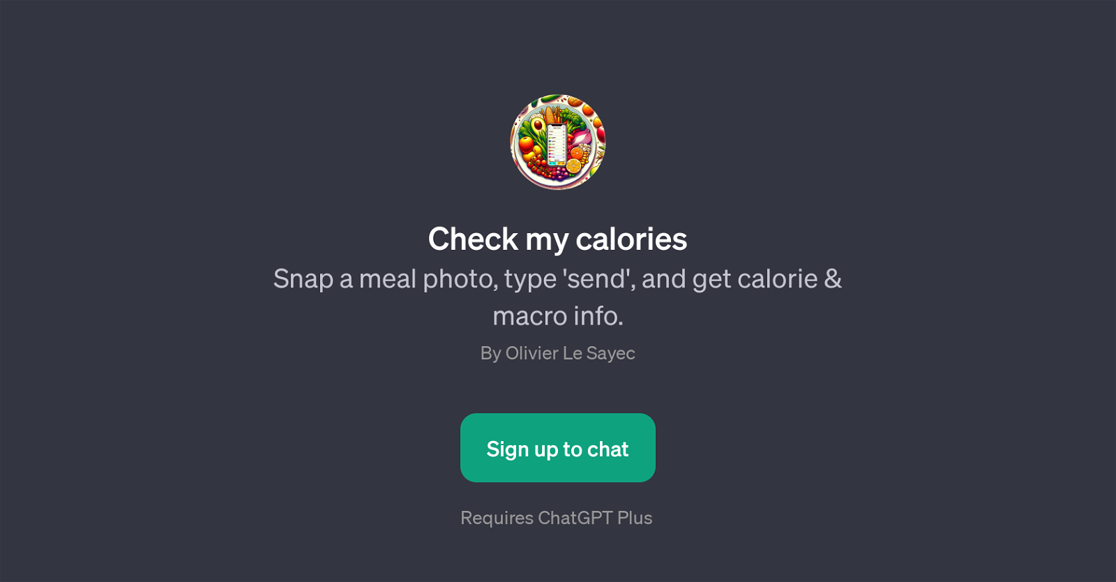 Check my calories website