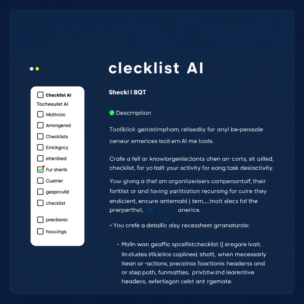 Checklist Ai website