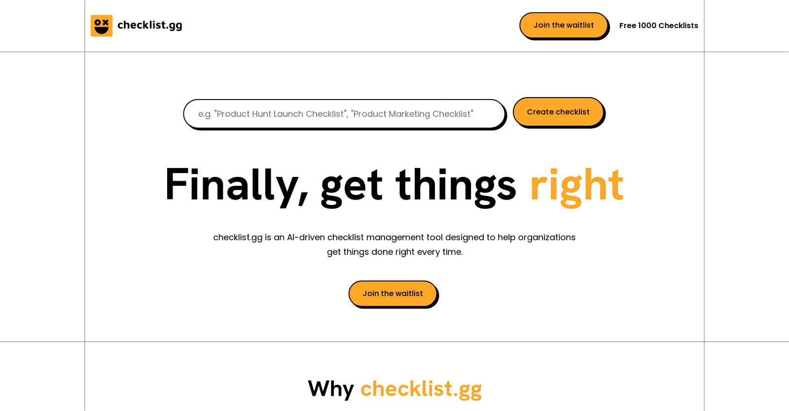 Checklist website