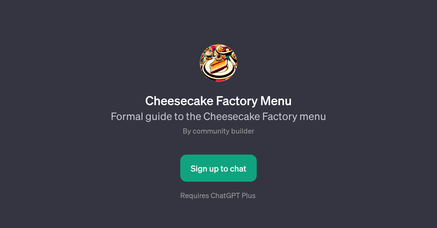 Cheesecake Factory Menu Assistant website