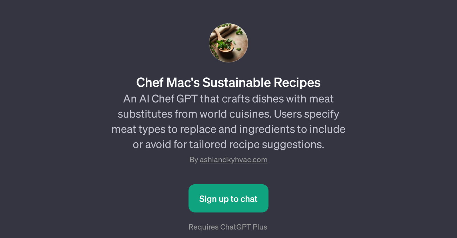 Chef Mac's Sustainable Recipes website