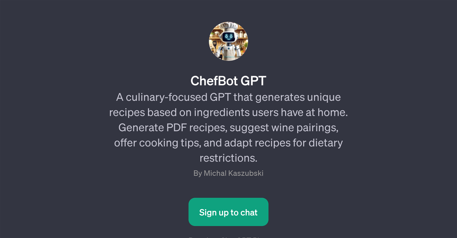 ChefBot GPT website