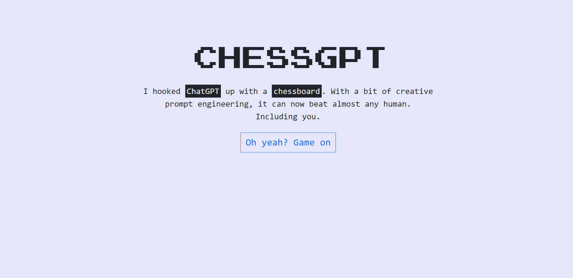 GitHub - prompt-engineering/chat-chess: Chess AI and commentary powered by  ChatGPT