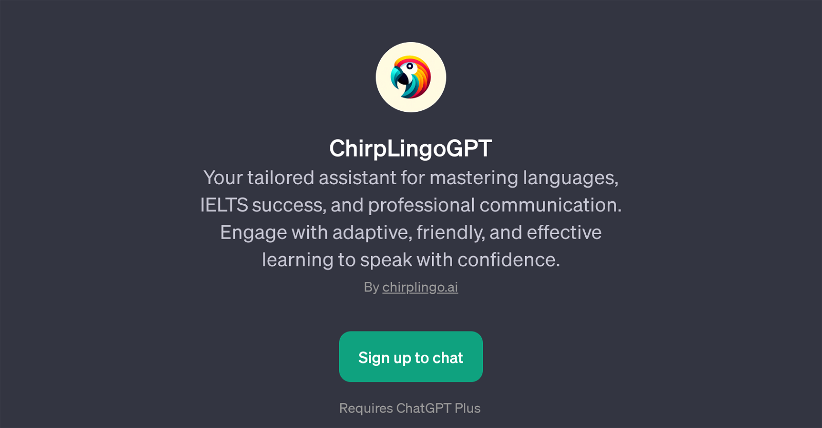 ChirpLingoGPT website
