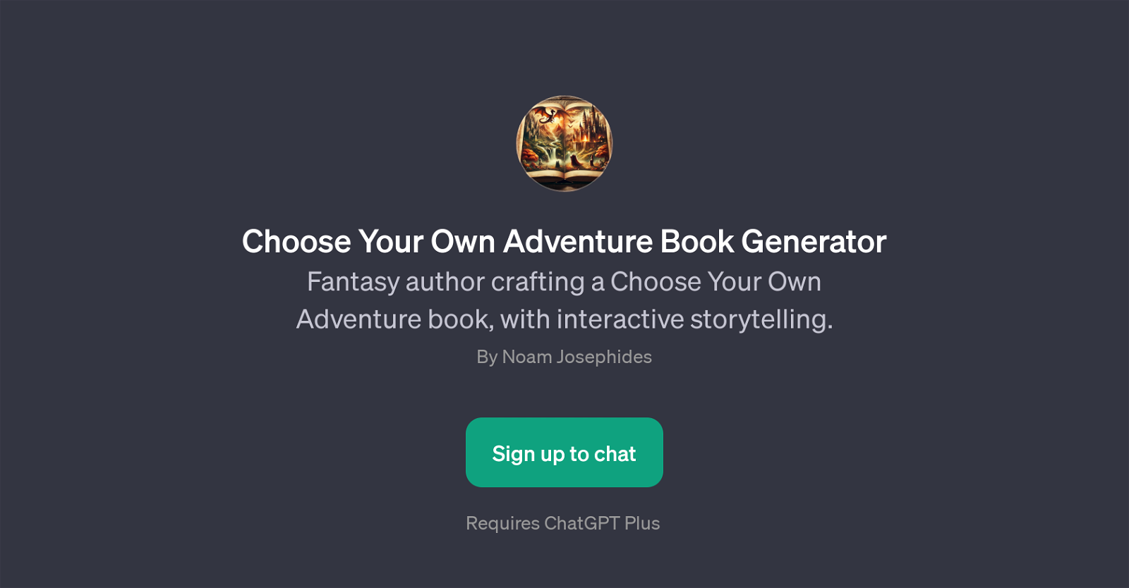 Choose Your Own Adventure Book Generator website