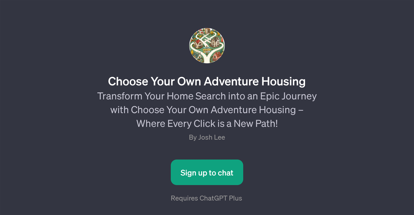 Choose Your Own Adventure Housing website