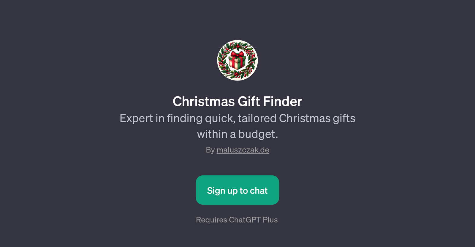 Christmas Gift Finder website