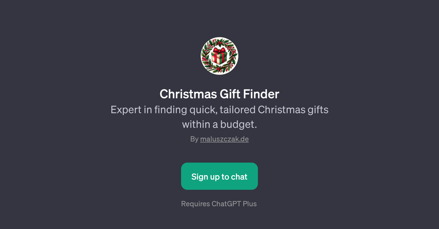 Christmas Gift Finder website