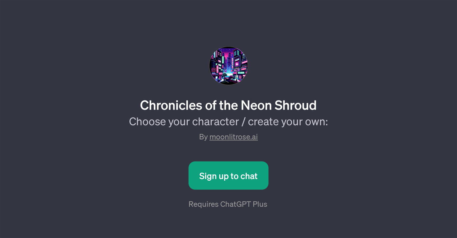 Chronicles of the Neon Shroud website