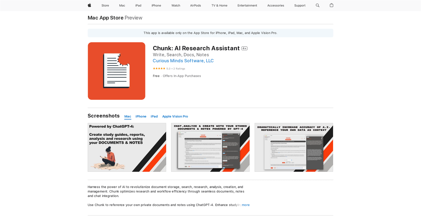 Chunk: AI Research Assistant website