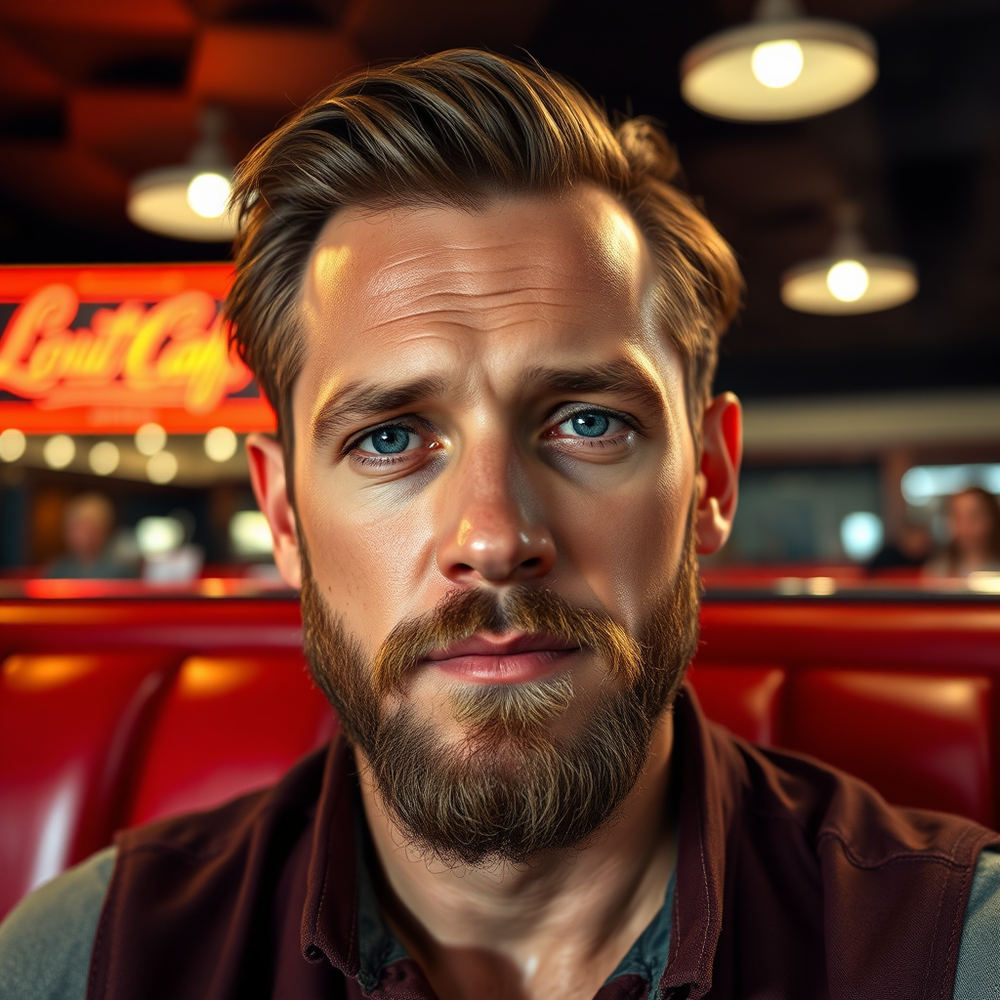 Cinematic 1955 Diner Portrait – Lou’s Café Time Travel Scene website