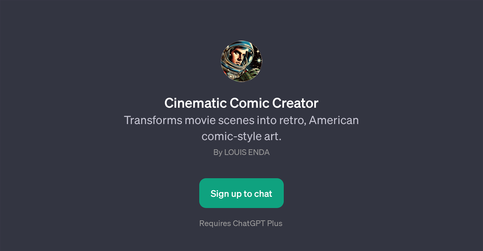 Cinematic Comic Creator website