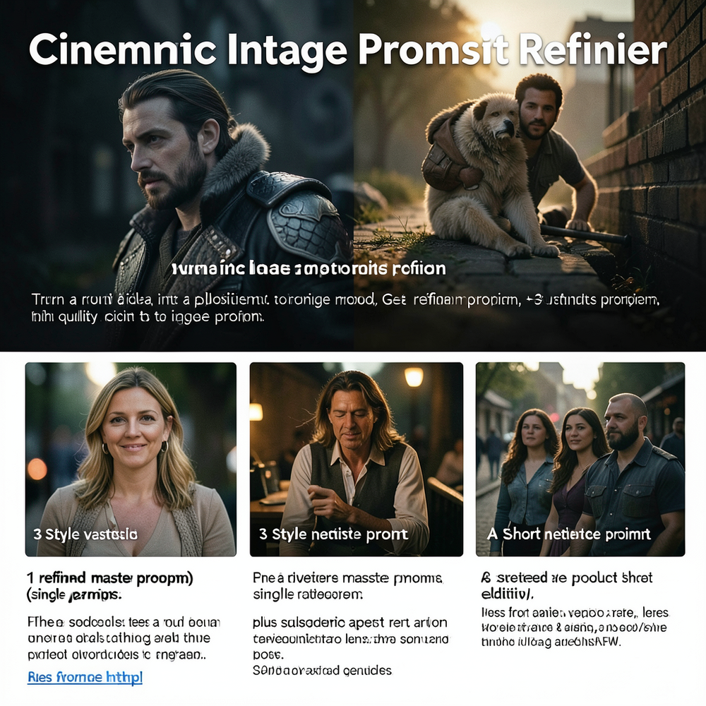 Cinematic Image Prompt Refiner website