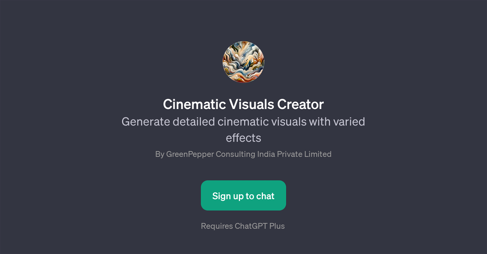 Cinematic Visuals Creator website