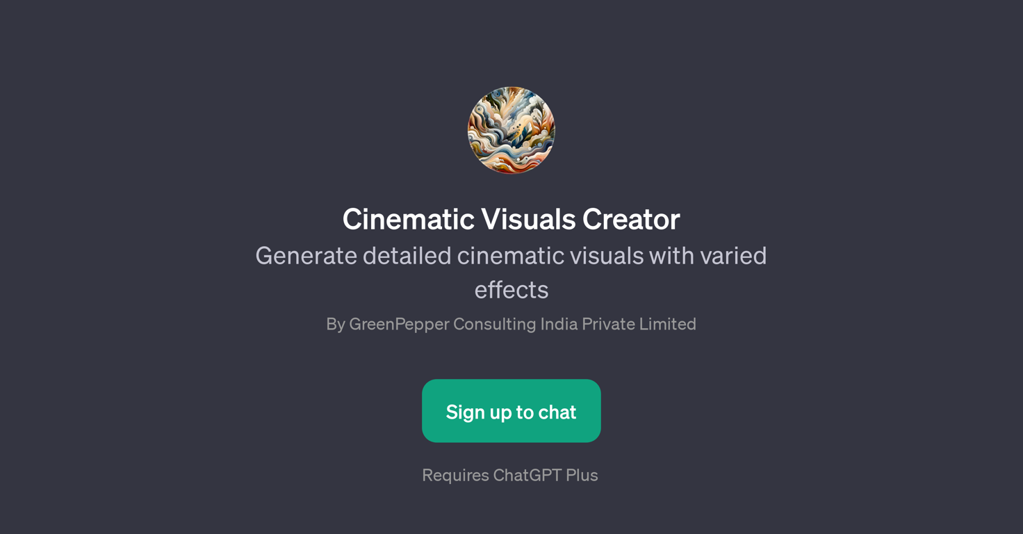 Cinematic Visuals Creator website