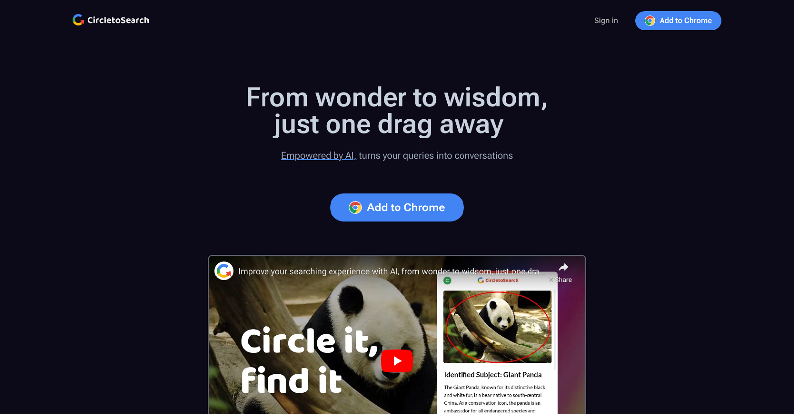 Circle to Search website