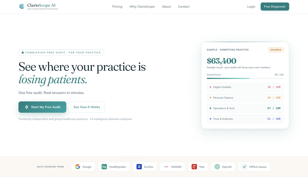 ClarioScope AI website