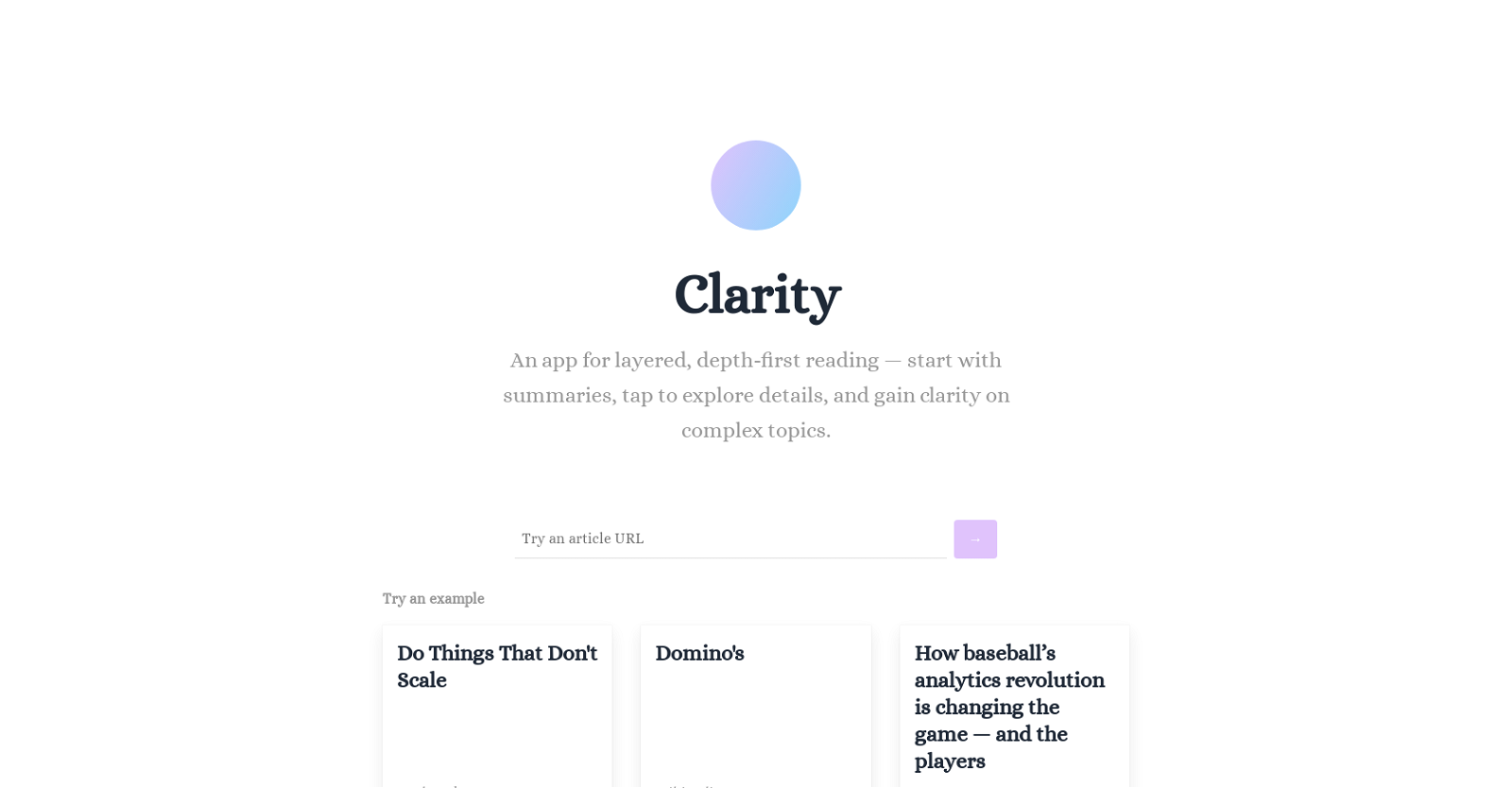 Clarity.gs website