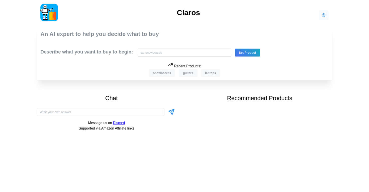 Claros website
