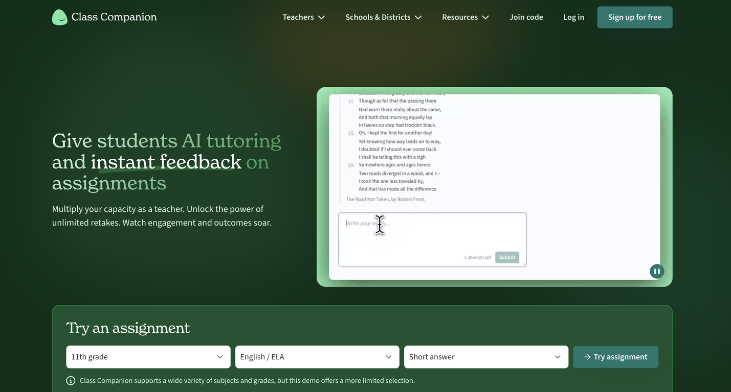 Class Companion website