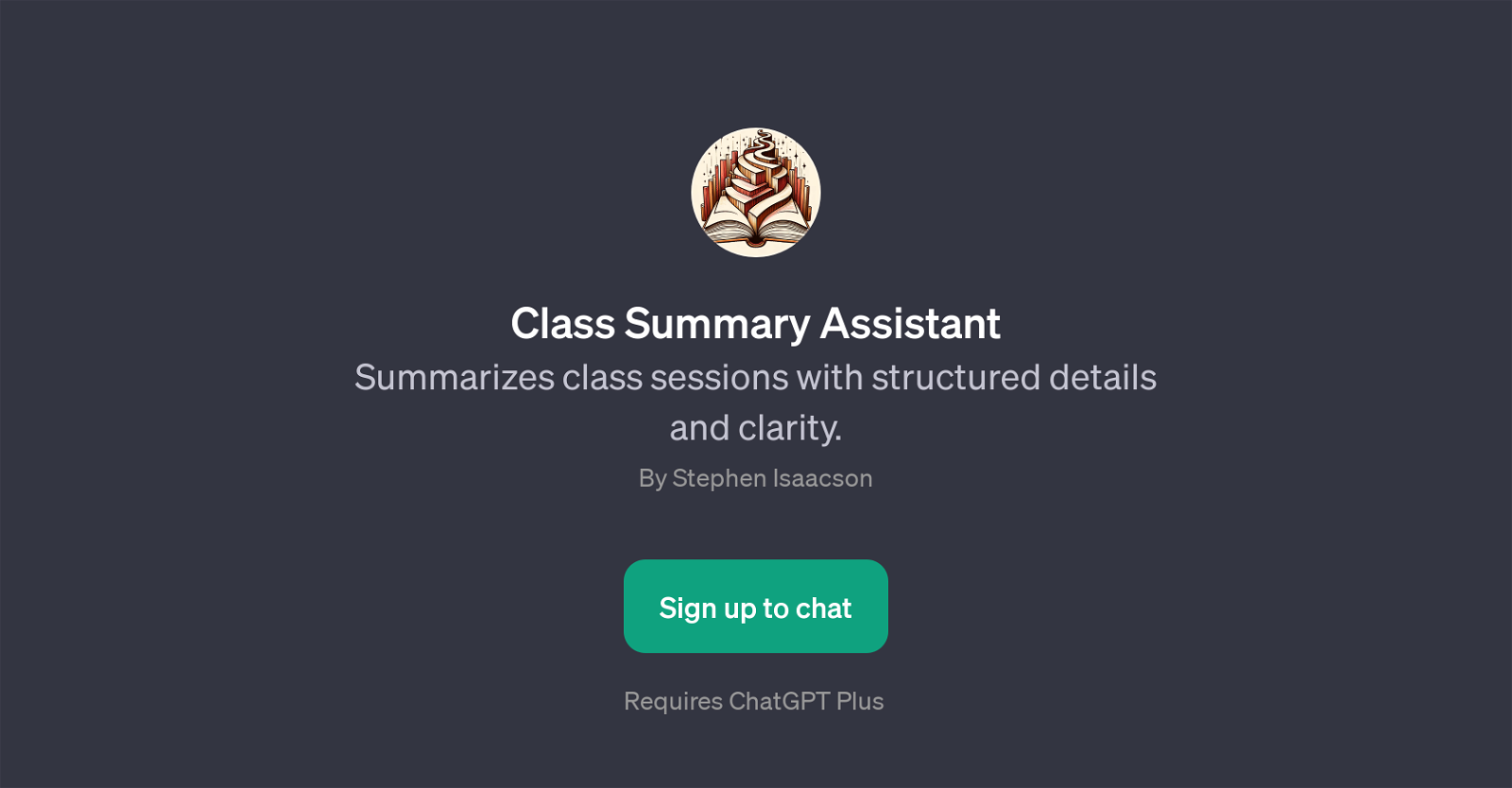 Class Summary Assistant website
